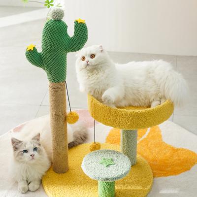 China 2022 Designs Factory Direct Sale High Quality Luxury Cute Wood Cat Scratcher Tree for sale