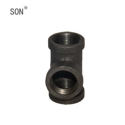 China high quality black malleable iron pipe fittings tee for construction and decoration equal for sale