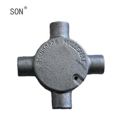 China 4 Way Junction Box / Intersection Other Hot Dipped Galvanized Conduit Fittings for sale