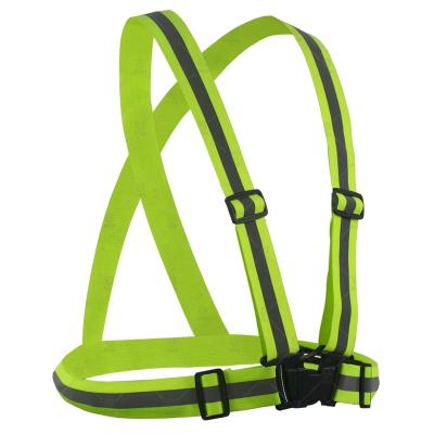 China Visibility Recycling Jogging Vest Hi Force Day And Night Security High Running Visibility Adjustable High Reflective Unisex Warning Belts for sale