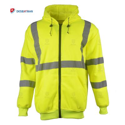 China Wholesale Water Proof Work Hoodies Sweater Reflective Safety Sweatshirt Hi Strength Yellow Long Sleeve for sale