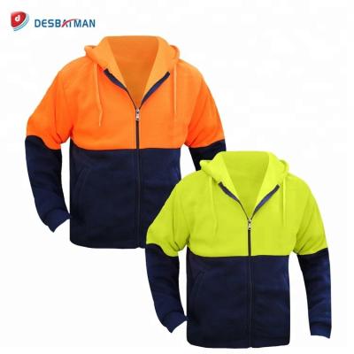 China Full Zip Sports Hoodies High Safety Hi Visibility Fluorescent Yellow Workwear Jumper Workwear With Pocket for sale