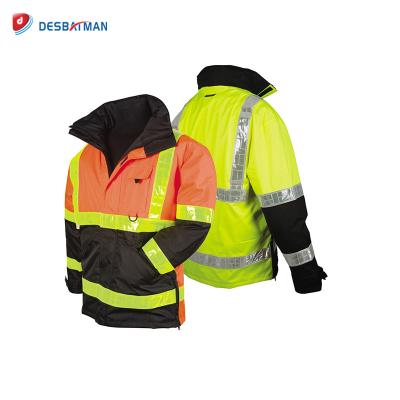 China Long Sleeve Water Proof Safety Vest Reflective Coat Safety Reflective Jacket Safety Rain Coat for sale