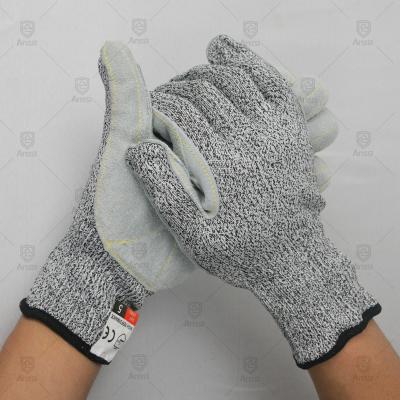 China Customized Cheap HPPE Gray Cut Resistant PU Coated Safety Gloves Anti Cut Work Gloves Level 5 CE EN388 for sale