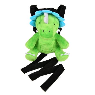 China Cool fabric custom design soft cute furry plush stuffed anit-lost dinosaur animals backpack bag for to protect kids for sale