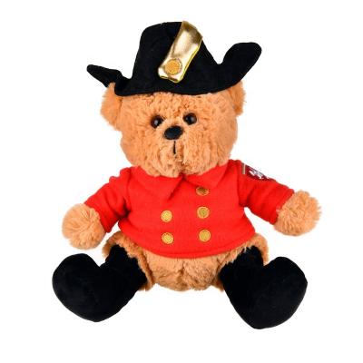 China Soft Fabric Customized Red Uniform Dressing Sweater Bear Dolls Stuffed Plush Toys Stuffed Teddy Bear for sale