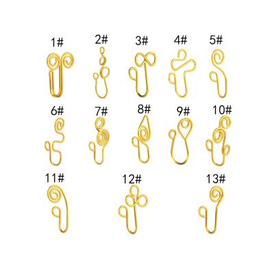 China NUORO FASHIONABLE 18K Gold Plated Nose Cuff Non Piercing For Nose Ring Clip African Nose Cuff Women Girls Fake for sale