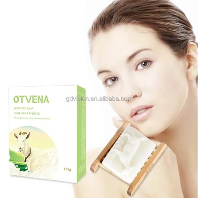 China Private Label OEM OTVENA Anti Freckle Anti Freckle Goat Milk Base Cleansing Organic Handmade Soap for sale