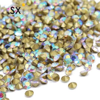 China Pointback Wholesale Ss3-SS45 Multi Sizes Crystal Rhinestone Bulk Glass Pointback Rhinestone for sale