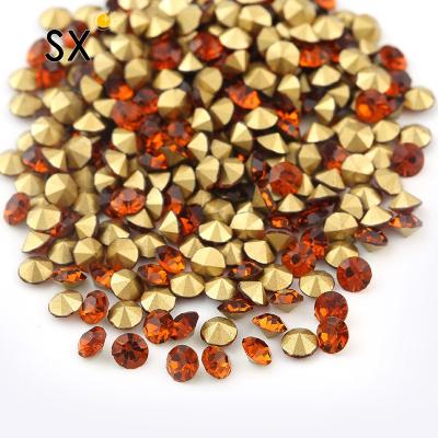 China Crystal Rhinestone Bulk Round Crystal Rhinestone Rhinestone Bulk Round Crystal Pointback Glass Pointback SS3-SS45 For Clothing for sale