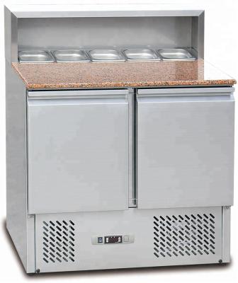 China Refrigerated Single-temperature Stainless Steel High Quality Restaurant Equipment Table Top Salad Counter Refrigerator for sale