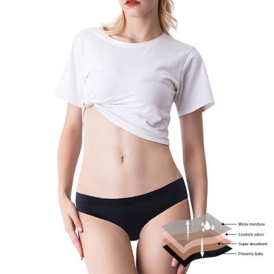 China Wholesale Antibacterial Women Plus Size Menstrual Panties Breathable Protection Full 4 Layer Postpartum Period Bleeding Panties for sale