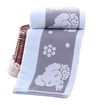 China Child Safe Lazy Sheep Thicken Untwisted Chatter Adult Pure Cotton Jacquard Gift Face Cloth Wash Absorbent Cloth Towel for sale