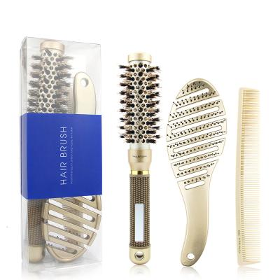 China Amazon Hot Selling Hair Brush Set Boar Bristle Hair Brush Professional Brush Hair Straightener for sale