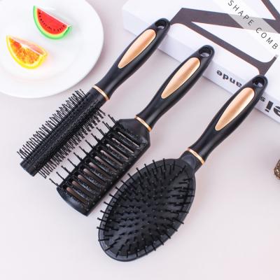 China Professional Hairdresser Custom Plastic Round Rolling Hair Brush Hair Care Anti Static Hair Brush Set for sale