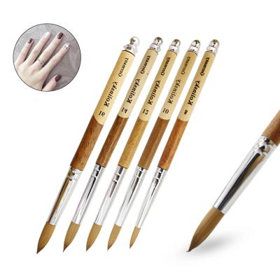 China New Design Wood Handle Superior Quality Classical Design Kolinsky Acrylic Nail Brush for sale