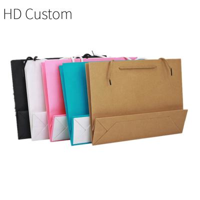 China Recyclable Custom Kraft Paper Handle Bags For Christmas Gifts Bag Happy Birthday Lamanation Outer Packaging Underwear for sale