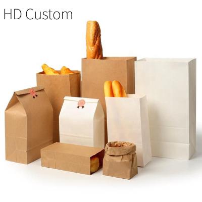 China Luxery Recyclable Custom Paper Sushi Bags Take Out Black Brown Kraft Takeaway Eco-Friendly Shopping Fast Food Flat Bag Outlet Handle for sale