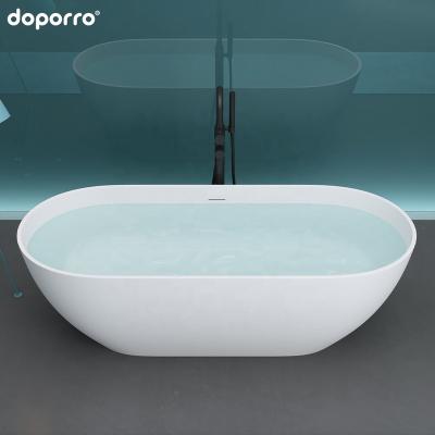 China Doporro Modern Solid Outdoor Artificial Stone Bathtub Hotel Bathroom Spa Freestanding Oval Bathtubs and Whirlpools for sale