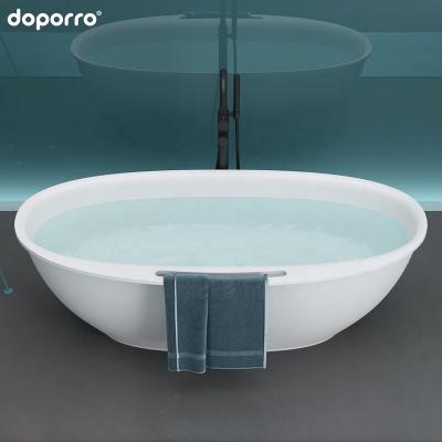 China Modern Solid Outdoor Artificial Stone Bathtub 55cm Rectangular White Resin Stone Deep Free Solid Outdoor Bathtubs for sale