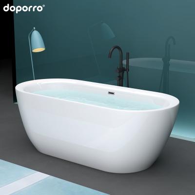 China Contemporary Doporro Acrylic Freestanding Bathtub Bathtub Soaking Tub with Brushed Overflow and Nickel Drain for sale