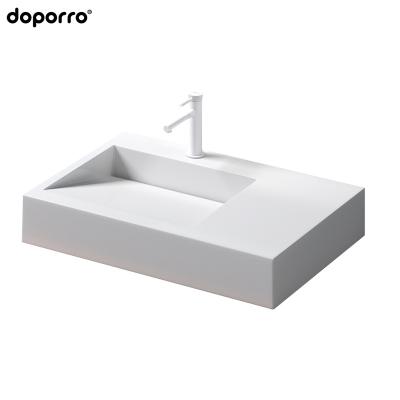 China Durable 2020 Hot Selling Mineral Cast Iron Above Counter Rectangular Hand Wash Basin Bathroom Cabinet Sink for sale