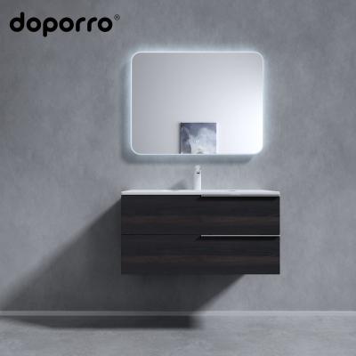 China Modern doporro Europe style led mirror bathroom vanity smart top mirrored wall hung bathroom cabinet for sale