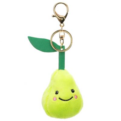 China 2021 Key Decoration 2021 Custom Mini Toy Cute Soft Plush Fruit Key Chain Size Stuffed Soft Miniature Pear for sale