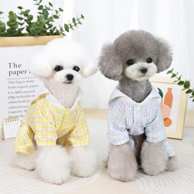 China Viable Wholesale Pet Wear Dress Pet Supplies Cat Spring Summer Plaid Dog Clothes for sale