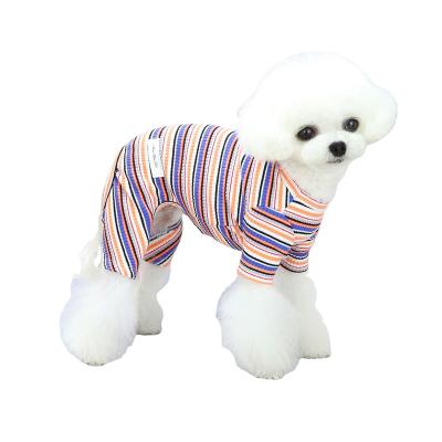 China Sustainable Striped T Shirt Pet Clothes For Cats And Dogs Spring And New Summer Pet Clothes for sale