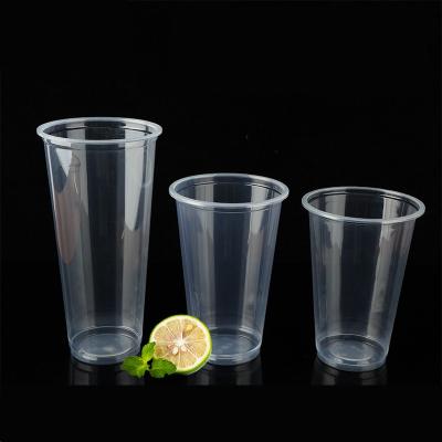 China Factory Wholesale Price OEM Recyclable Plastic Cup 16oz Popular Transparent Beverage Plastic Cups for sale