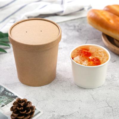 China Customer Free Design Disposable Disposable Soup Cup Whosales Salad Cup Disposable Yogurt Cup With Lid for sale