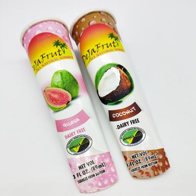 China Biodegradable wholesales paper tube? Disposable Ice Lolly Tube Customized Logo Print Squeeze Cup For Ice Cream Tube for sale