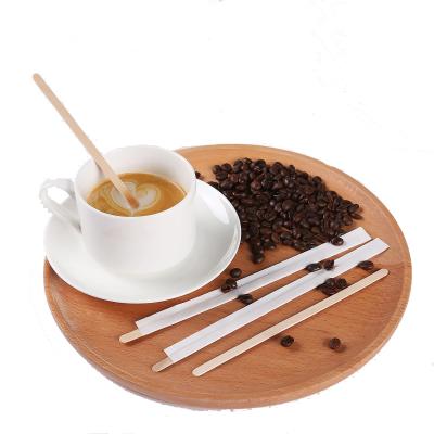 China Disposable Hot Sale Coffee Bulk Mixing Sticks Small Disposable Wooden Stirrer for sale