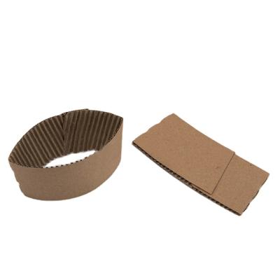 China Cup Sleeve Wholesales Bases PE Coffee Sleeves Disposable Coffee Sleeves Fits Cups Natural Kraft Paper for sale