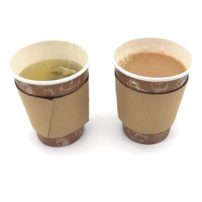 China Hot Type Cup Sleeve New Price Customized Cup Holder Coffee Paper Cup Heat Resistant Ironing Disposable Sleeve for sale