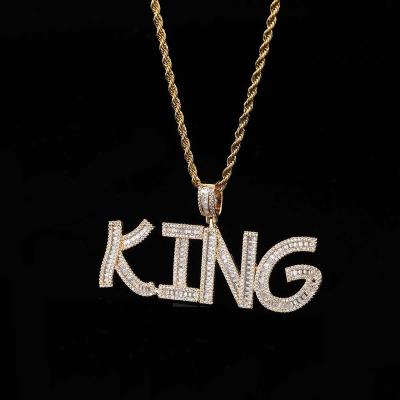 China Wholesale Custom Hiphop Hiphop Copper Zircon Ice Out Necklace Chain With Pendant for sale