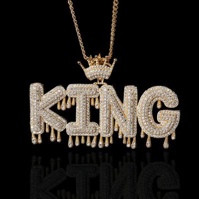 China Wholesale Hiphop Fashion Gold Hiphop Silver Copper CZ Diamond Ice Chain With Custom Name Pendant for sale