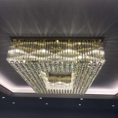 China Wholesale Modern Luxury European-style Chandelier Crystal Chandelier Hotel Villa Double Layer Living Room Gold Chandelier for sale