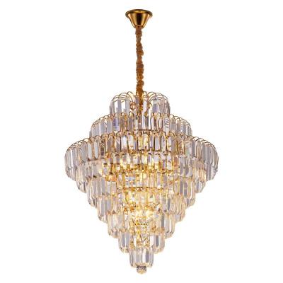 China Contemporary K9 Gold Ceiling Pendant Lights Crystal Chandeliers For Kitchen Dining Room for sale