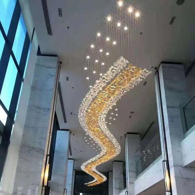 China Modern Custom Large Decoration Hotel Lobby Luxury Led Ceiling Hall Villa Luxury Pendant Light Chandelier for sale