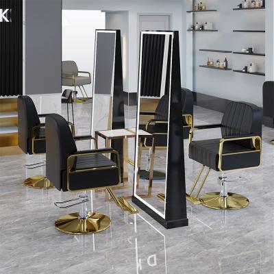 China Modern High-end barber shop special barber chair can rotate and lift simple and comfortable thick cushionsalon equipment barber chair for sale