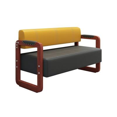 China Contemporary High quality Beauty Salon Station Waiting Sofa salon Shop Reception Couch Leather Waiting Chair salon furniture for sale