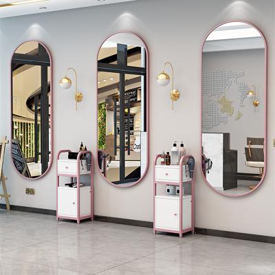 China Modern Hair Salon Barbershop Dressing Salon Product Full Body Wall Mirror Self Adhesive Free Perforationl Led Salon Mirror for sale