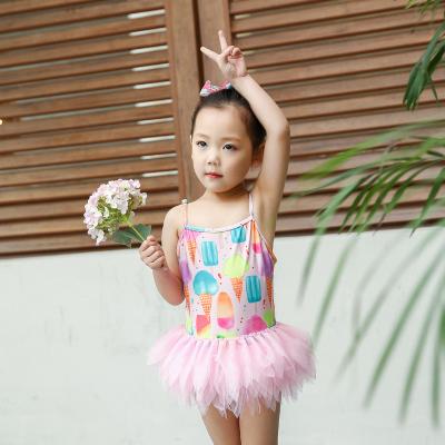 China China Breathable School Cloth Ice Print Comfortable Girl Kid Swimwear for sale