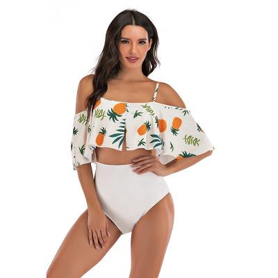 China Anti-UV Sublimation Fruits Design Printing Womens 2pcs Swimwear for sale