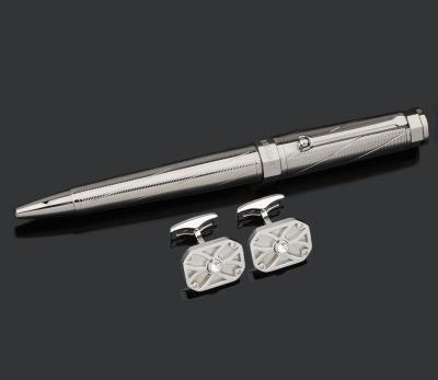 China office & School Office Pen Cufflink Classic Exquisite Pattern Stainless Steel Pen Set for sale