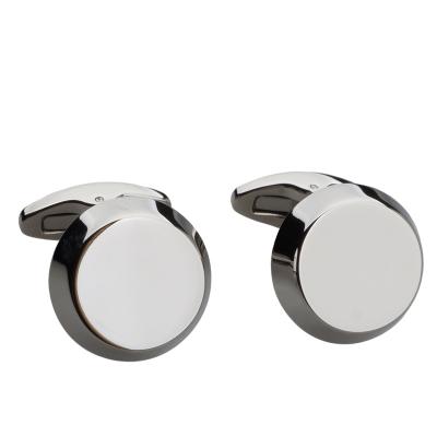 China Stainless Steel Metal Cufflink Mont Blank Custom Design And Simple Round Logo for sale