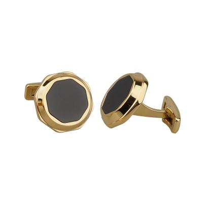 China High Quality Stainless Steel Octagon Cufflinks Bezel Design Brand Cufflink Gold Plated Cufflinks for sale