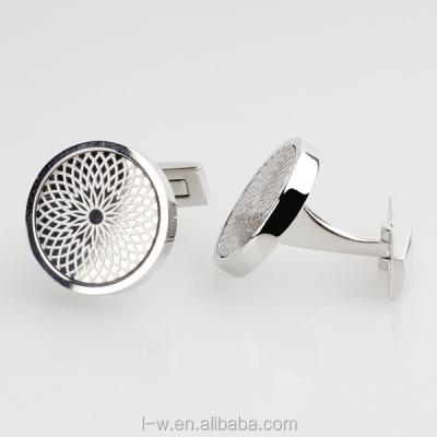 China LB-1873 Attractive Stainless Steel Flower Stamping Classic Exquisite Stainless Steel Cufflink for sale